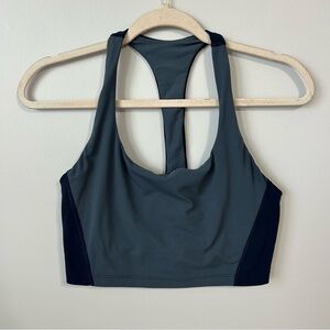 Athleta Gray Blue Black Racerback Sports Bra Women’s Size Medium